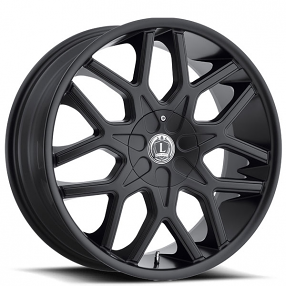 24" Luxxx Alloys Wheels Lux7 Black Rims