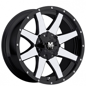 18" Off Road Monster Wheels M08 Matte Black Machined Rims