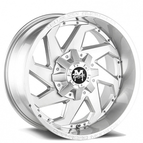 20" Off Road Monster Wheels M09 Silver Brushed Face Rims 