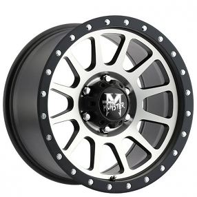 17" Off Road Monster Wheels M10 Matte Black Machined Rims