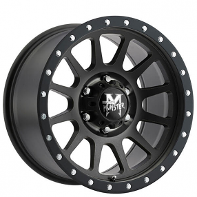 17" Off Road Monster Wheels M10 Matte Black Rims