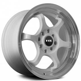 15" NS Wheels Tuner NS1202 White with Machined Lip Rims 