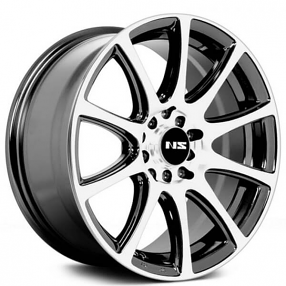17" NS Wheels Tuner NS1405 Black Machined Rims