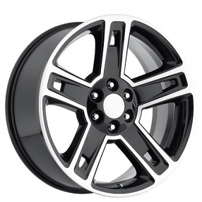 22" Chevy Silverado 1500 Wheels FR 34 Black Machined OEM Replica Rims  