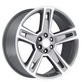 22" Chevy Silverado 1500 Wheels FR 34 Grey Machined OEM Replica Rims