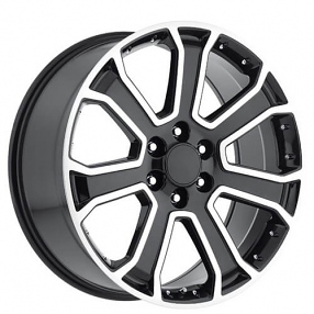 22" GMC Yukon Denali Wheels FR 49 Black Machined OEM Replica Rims