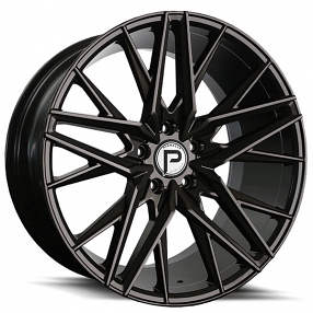 22" Staggered Pinnacle Wheels P106 Stellar Gloss Black Rims