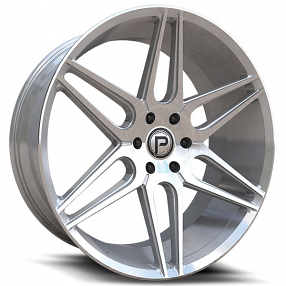 22" Pinnacle Wheels P302 Lavish Silver Brushed Rims