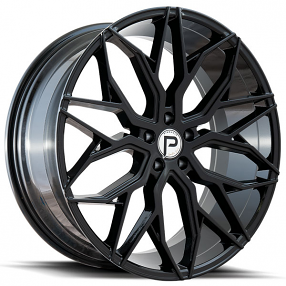 22" Pinnacle Wheels P306 Mystic Gloss Black Rims