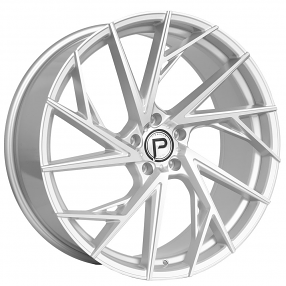 22" Pinnacle Wheels P316 Swank Silver Machined Rims