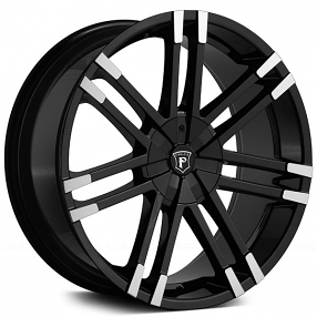 20" Pinnacle Wheels P88 Valenti Gloss Black Machined Tip Rims