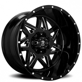 22" RBP Wheels 71R Avenger Gloss Black Milled Off-Road Rims 