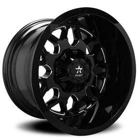 24" RBP Wheels 73R Atomic Gloss Black Milled Off-Road Rims 
