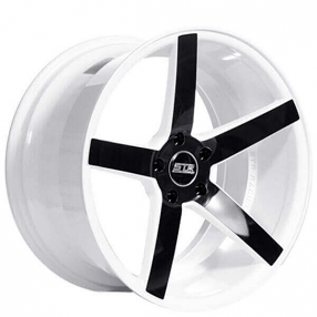 20" Staggered STR Wheels 607 White with Black Spoke Rims 