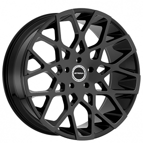 24" Strada Wheels Buca Gloss Black Rims