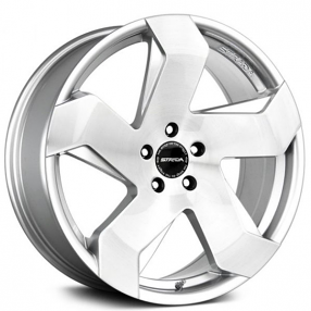 22" Strada Wheels Coltello Brushed Face Silver Rims 