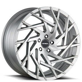 22" Strada Wheels Nido Silver Brushed Rims 