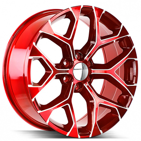 24" Strada Wheels Snowflake Candy Red Milled OEM Replica Rims