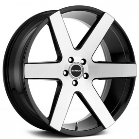 26" Strada Wheels Coda Gloss Black Machined Rims 