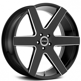 24" Strada Wheels Coda Gloss Black Milled Rims