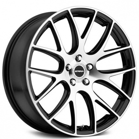 20" Strada Wheels Fuso Gloss Black Machined Rims 