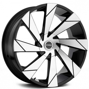 24" Strada Wheels Moto Gloss Black Machined Rims