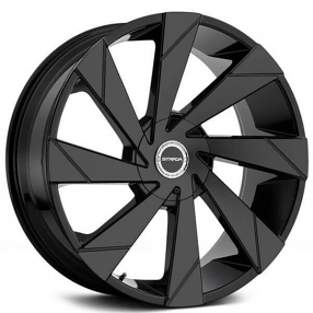 24" Strada Wheels Moto Gloss Black Rims
