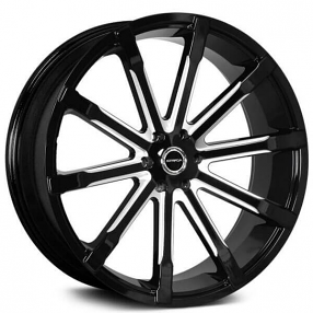24" Strada Wheels Osso Gloss Black Milled Rims