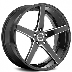 26" Strada Wheels Perfetto Gloss Black Milled Rims