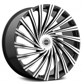 26" Strada Wheels Tornado Gloss Black Machined Rims 
