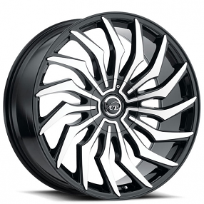 22" VCT Wheels Chopper Black Machined Rims 