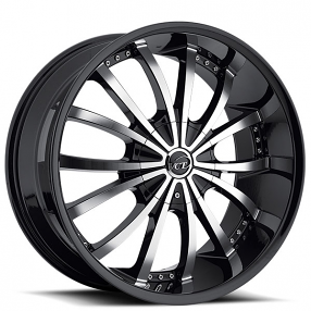 24" VCT Wheels Mancini Black Machined Huge Size Lip Rims