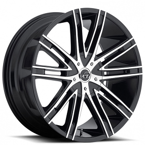 20" VCT Wheels V28 Black Machined Rims 