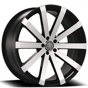 22x8.5" Velocity Wheels VW12 Black Machined Rims