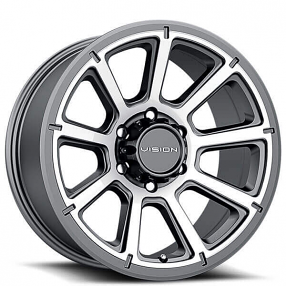16" Vision Wheels 353 Turbine Gunmetal Machined Off-Road Rims  