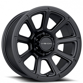 16" Vision Wheels 353 Turbine Matte Black Off-Road Rims  