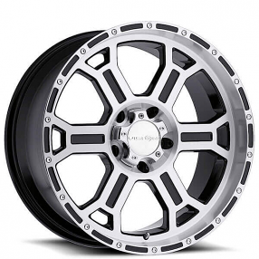 18" Vision Wheels 372 Raptor Gloss Black Machined Off-Road Rims 