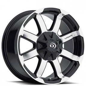 18" Vision Wheels 413 Valor Gloss Black Machined Off-Road Rims 