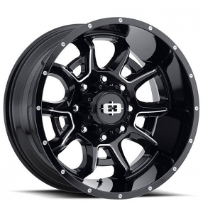 20" Vision Wheels 415 Bomb Gloss Black Milled Off-Road Rims 