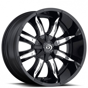 20" Vision Wheels 423 Manic Gloss Black Machined Off-Road Rims  