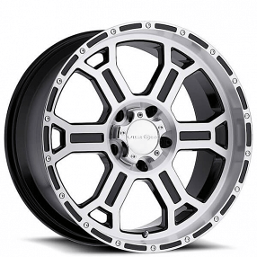 16" Vision Wheels 372 Raptor Gloss Black Machined Off-Road Rims 